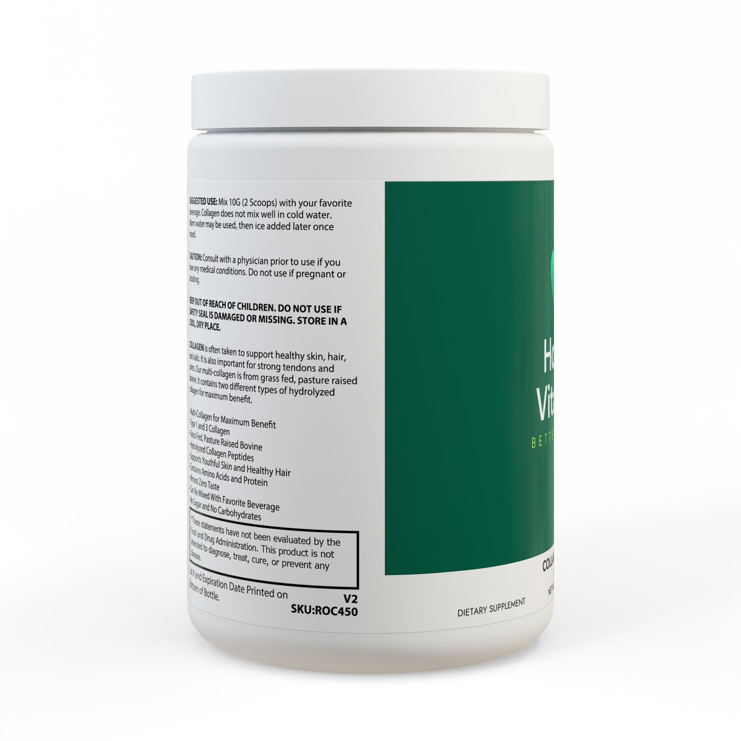 Honest Vitamins - Collagen Peptides Type I & III Supplement (350g, 12.3oz). - 3